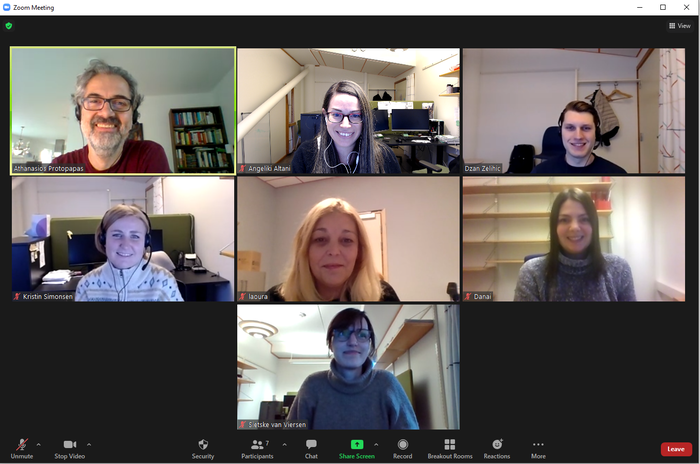 Picture of a zoom meeting screenshot with seven group members